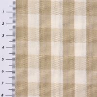 Gardinenstoff Dekostoff Landhausstoff weiß beige kariert 1.60m Breite