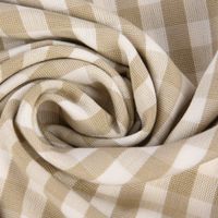 Gardinenstoff Dekostoff Landhausstoff weiß beige kariert 1.60m Breite