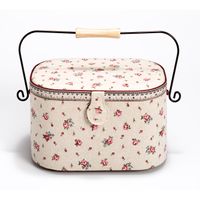 Prym Nähkorb L Country Rose natur rosa 38x21x19cm