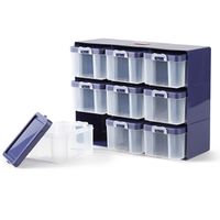 Prym Sortierkasten mit 9 Boxen Kunststoff blau transparent 27x12x21cm