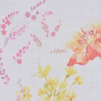 Gardinenstoff Batistoptik halb-transparent Frühlingsblumen 140cm