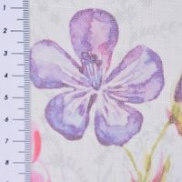Gardinenstoff Batistoptik halb-transparent Frühlingsblumen 140cm