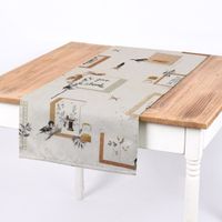 Dekostoff Halbpanama Digitaldruck Lebensweisheiten beige 140cm Breite