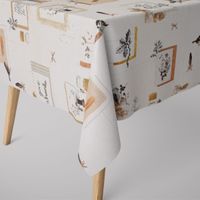 Dekostoff Halbpanama Digitaldruck Lebensweisheiten beige 140cm Breite