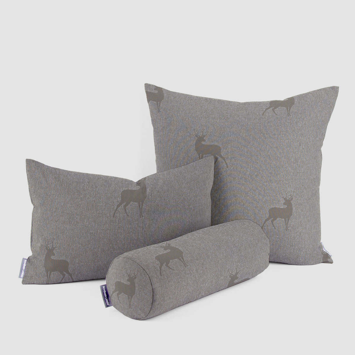 Dekostoff Landhausstoff Wendestoff Hirsche beige braun türkis 1.40m