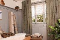 Dekostoff Landhausstoff Wendestoff Hirsche beige braun türkis 1.40m