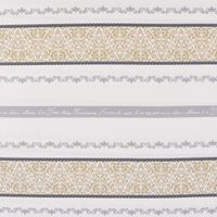 Dekostoff Landhausstoff Streifen Ornamente ecru grau beige 160cm