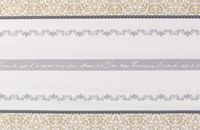 Dekostoff Landhausstoff Streifen Ornamente ecru grau beige 160cm