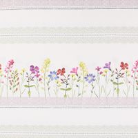 Dekostoff Gardinenstoff Blumen Streifen Spitze ecru bunt 160cm Breite