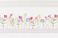 Dekostoff Gardinenstoff Blumen Streifen Spitze ecru bunt 160cm Breite