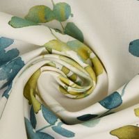SCHÖNER LEBEN. Tischläufer Ranken Blätter Aquarell weiß grün blau