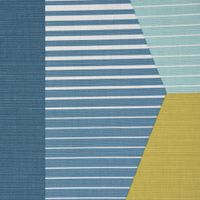 SCHÖNER LEBEN. Kissenhülle geom. Retro Sechseck blau grün weiß