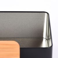 Vorratsdose eckig mit Bambusdeckel Metall schwarz 19.5x13.5x7.5cm