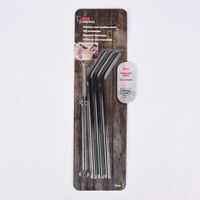 Trinkhalm 3er Set mit Reinigungsbürste Edestahl schwarz 21cm