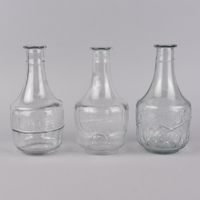 Vase geprägt verschiedene Muster Glas klar 11.5x22cm