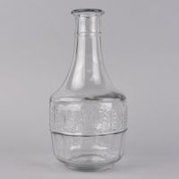 Vase geprägt verschiedene Muster Glas klar 11.5x22cm