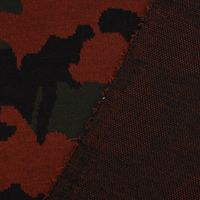 Bekleidungsstoff Strickstoff Camouflage schwarz grün rostrot 1.5m