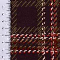 Bekleidungsstoff Crêpe Karo groß weinrot olivgrün rot weiß 1.5m