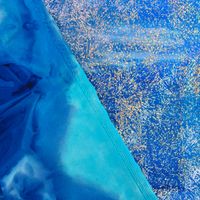 Jerseystoff Stretch Jersey Glitzer Neonfarben blau 1.5m Breite