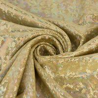 Jerseystoff Stretch Jersey Glitzer holografisch uni gold 1.5m Breite