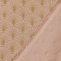SCHÖNER LEBEN. Kissenhülle Glamour Schuppen Fächer rosa gold