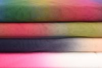 Tüll weich Regenbogen Farbverlauf rot hellgrün gelb 1.60m