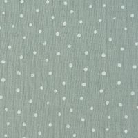 Bekleidungsstoff Double Gauze Windelstoff Punkte hellmint weiß 1.30m