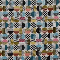 SCHÖNER LEBEN. Kissenhülle geometrisch Kreise weiß schwarz bunt