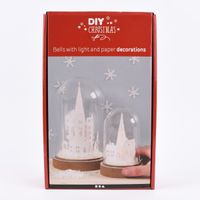 Creativ Company Deko Bau-Set für 2 Kunststoffglocken mit Papierhäusern 9-teilig