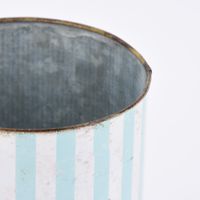 Aufbewahrungsdose Retro Tea Blech hellblau weiß 16x22cm