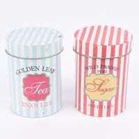 Aufbewahrungsdose Retro Tea Blech rot weiß 16x22cm