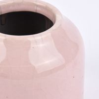 Kleine Vase rustikal einfarbig rosa Keramik 9x7cm