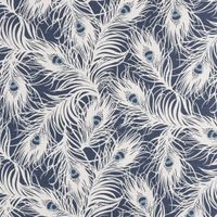 SCHÖNER LEBEN. Vorhang STUDIO G Federn Pfau dunkelblau weiß blau 245cm