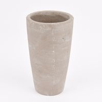Pflanztopf konisch gerillte Oberfläche Steingut grau 16x28cm