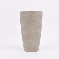 Pflanztopf konisch gerillte Oberfläche Steingut grau 16x28cm