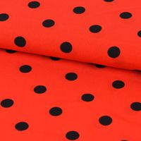 Polyester Punkte rot schwarz 1.5m Breite