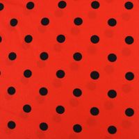 Polyester Punkte rot schwarz 1.5m Breite