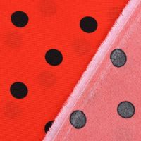 Polyester Punkte rot schwarz 1.5m Breite