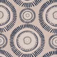 Dekostoff Baumwolle Mandala Punkte Striche natur nachtblau cremeweiß 2