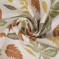 SCHÖNER LEBEN. Tischläufer STUDIO G Blätter weiß grün gelb brau