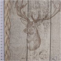 SCHÖNER LEBEN. Tischläufer Holz Latten Hirschkopf natur braun