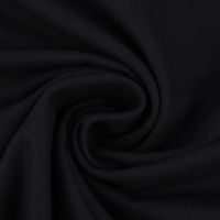 Bekleidungsstoff Baumwollstoff Flanell dünn uni schwarz 1.42m Breite