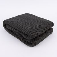 Strickplaid Wolle einfarbig schiefergrau 130x170cm