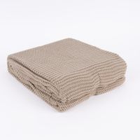 Strickplaid Wolle einfarbig sandfarben 130x170cm