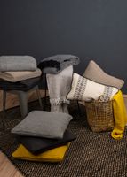Strickplaid Wolle einfarbig sandfarben 130x170cm