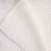 Strickplaid Wolle einfarbig weiß 130x170cm