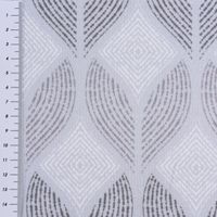 Gardinenstoff Dekostoff Digitaldr. geom. Ornament eisblau grau weiß 1.