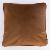 SCHÖNER LEBEN. Samtkissen mit Keder cognac 70x70cm