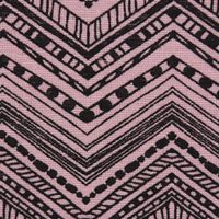 Gardinenstoff Dekostoff Chevron Zacken Inka rosa schwarz 1.4m Breite