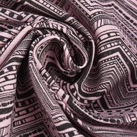 Gardinenstoff Dekostoff Chevron Zacken Inka rosa schwarz 1.4m Breite
